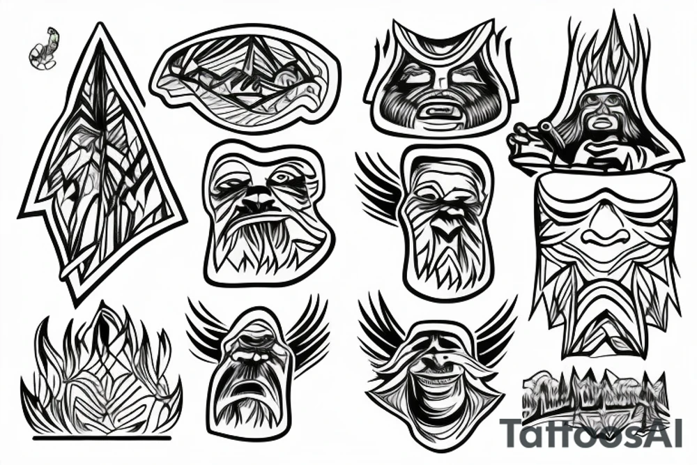 Bigfoot aurora borealis tattoo idea