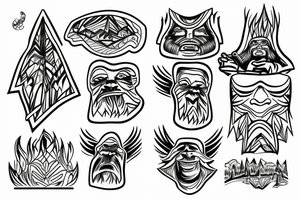 Bigfoot aurora borealis tattoo idea