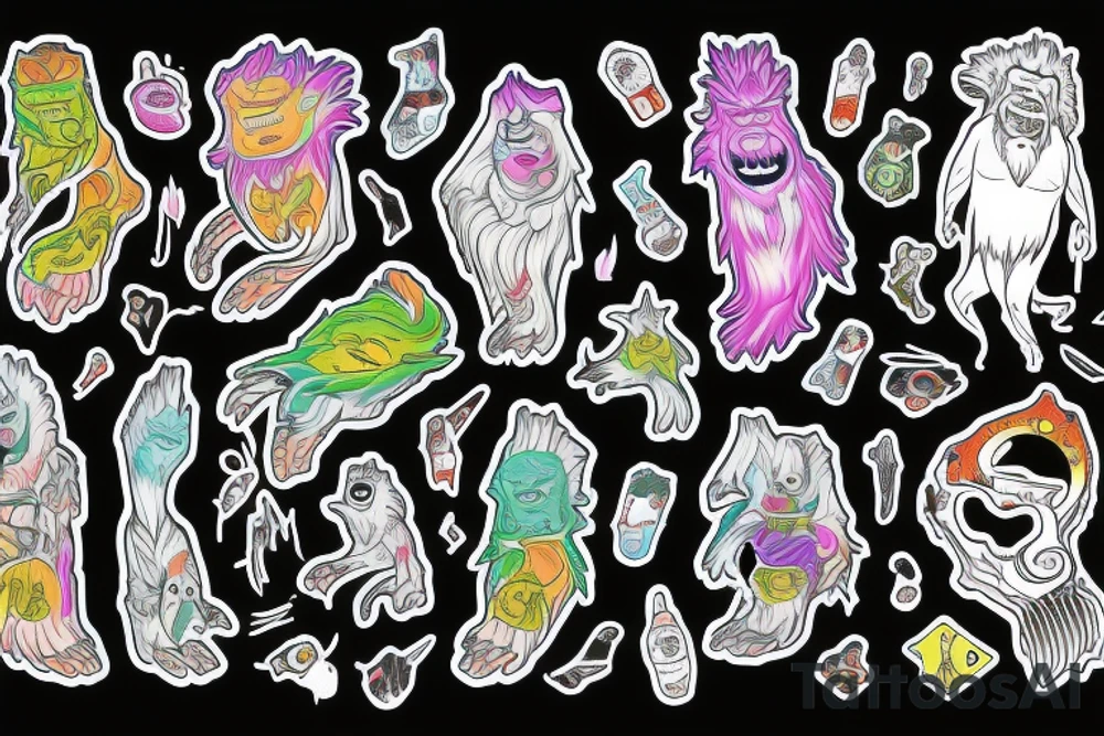 Bigfoot aurora borealis tattoo idea