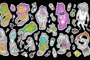 Bigfoot aurora borealis tattoo idea