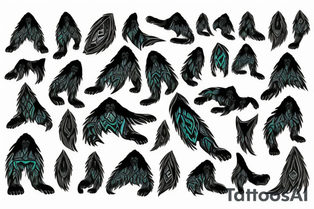 Bigfoot aurora borealis tattoo idea