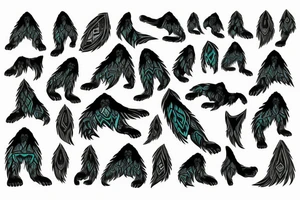 Bigfoot aurora borealis tattoo idea