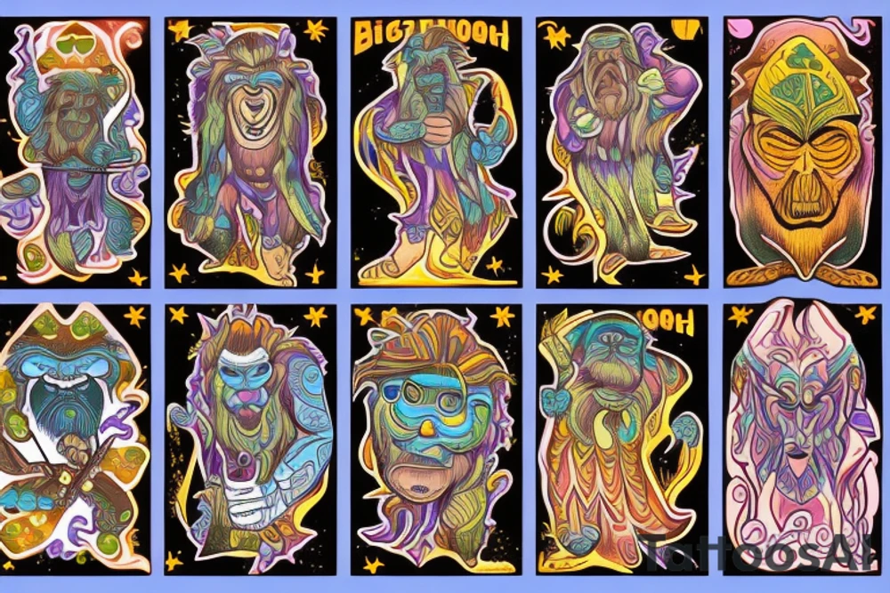 Bigfoot aurora borealis tattoo idea