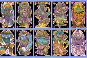 Bigfoot aurora borealis tattoo idea