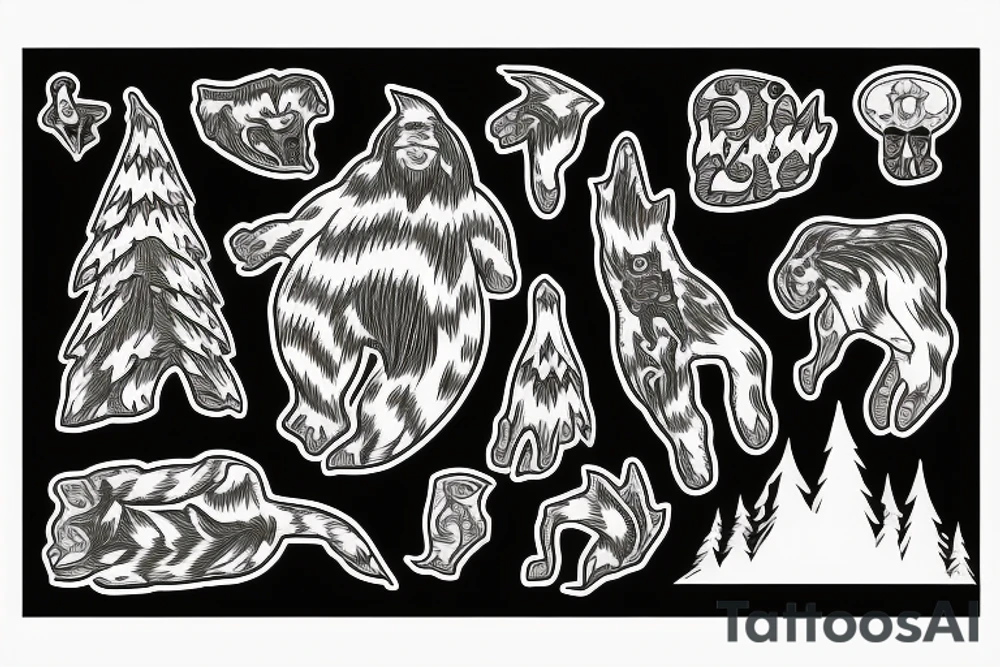 Bigfoot aurora borealis tattoo idea
