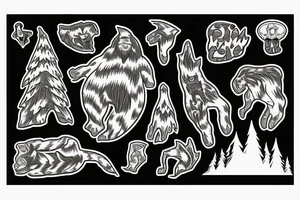 Bigfoot aurora borealis tattoo idea