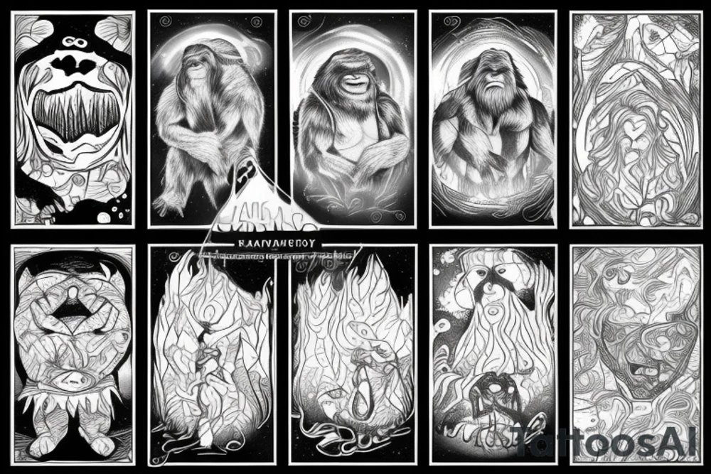 Bigfoot aurora borealis tattoo idea