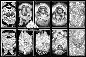 Bigfoot aurora borealis tattoo idea
