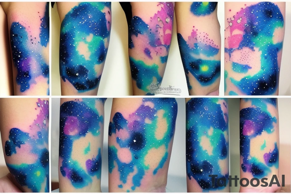 A mini Galaxy only with outlines and very filigrane tattoo idea