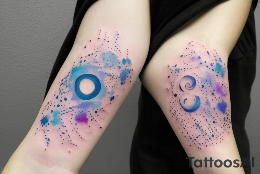 A mini Galaxy only with outlines and very filigrane tattoo idea