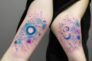 A mini Galaxy only with outlines and very filigrane tattoo idea