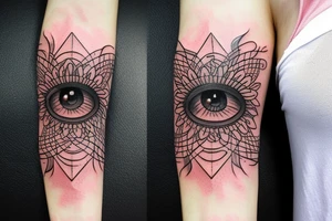 eye pyramid warrior flower watch tattoo idea