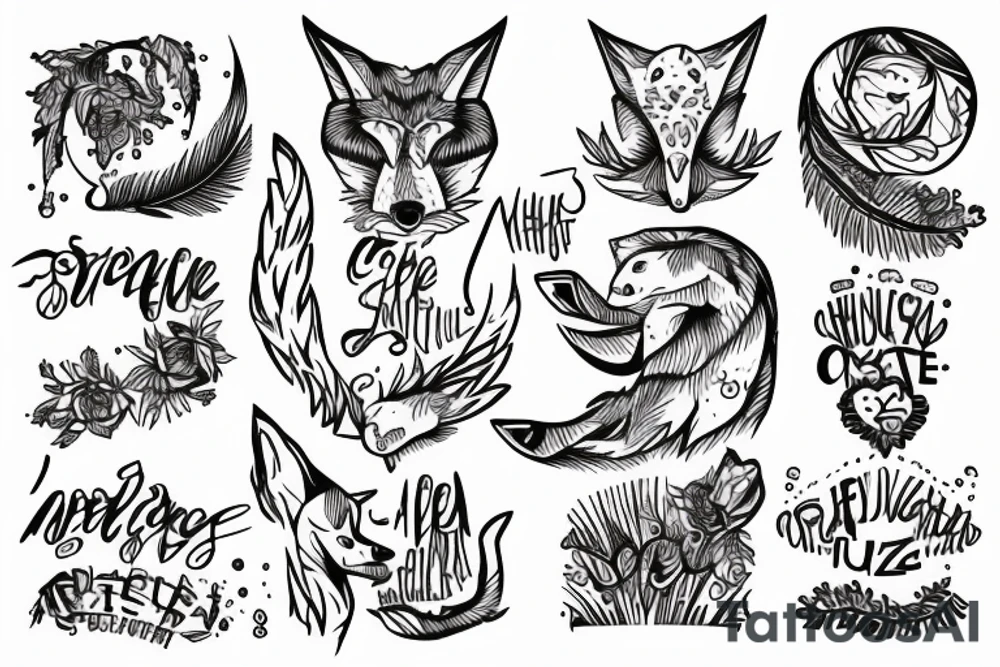 Coyote with text zsz tattoo idea
