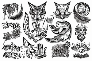 Coyote with text zsz tattoo idea
