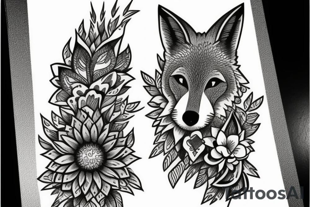 Coyote with text zsz tattoo idea