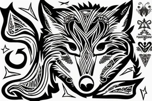 Coyote with text zsz tattoo idea