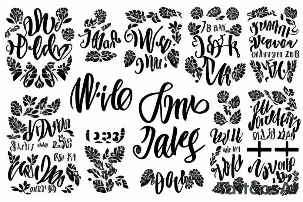 wife's name with wedding date tattoo idea