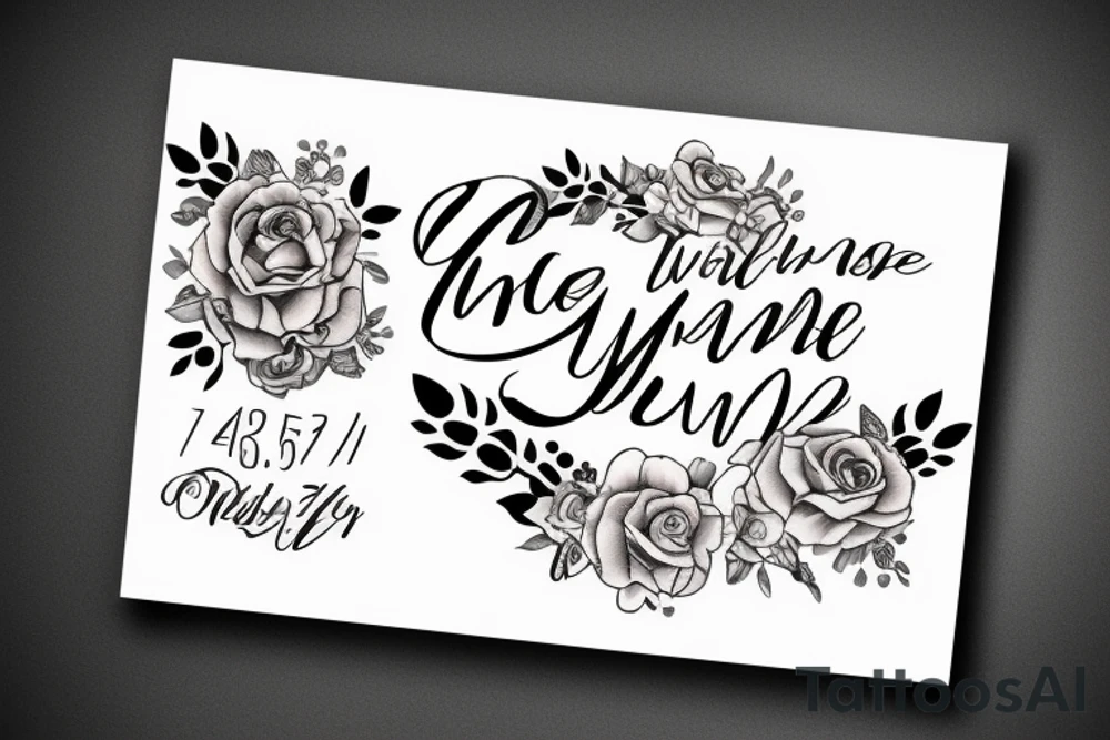 wife's name with wedding date tattoo idea