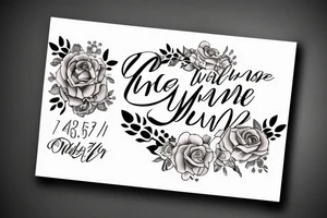 wife's name with wedding date tattoo idea