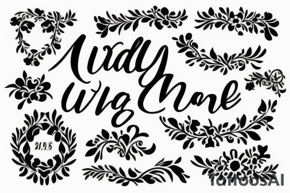 wife's name with wedding date tattoo idea