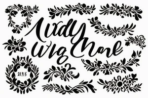 wife's name with wedding date tattoo idea