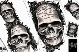 frankenstein skull tattoo idea