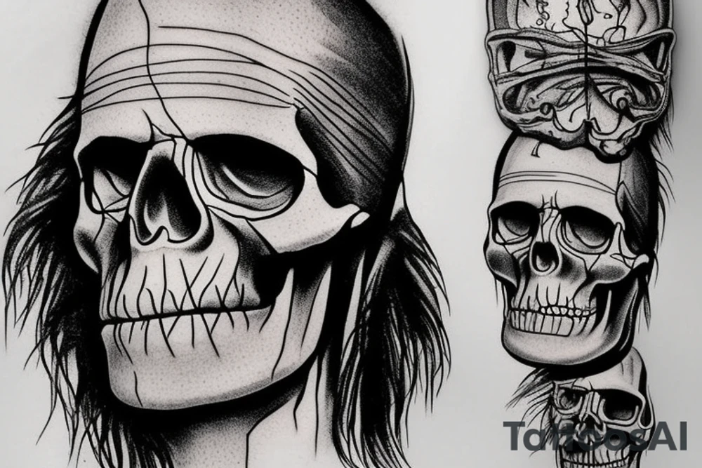 frankenstein skull tattoo idea