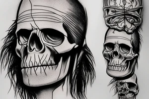 frankenstein skull tattoo idea