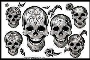 demonic skull in cosmos tattoo idea