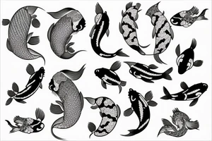 koi sleeve tattoo idea