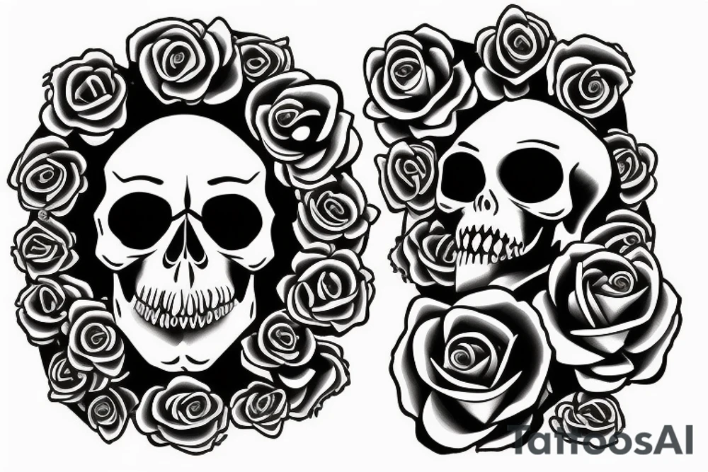 skull with rose in the right eye and blood in the left eye tattoo idea