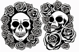 skull with rose in the right eye and blood in the left eye tattoo idea