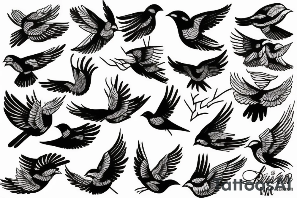 Bird flying tattoo idea