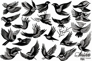Bird flying tattoo idea