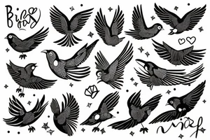 Bird flying tattoo idea