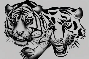 Tiger on chest tattoo idea