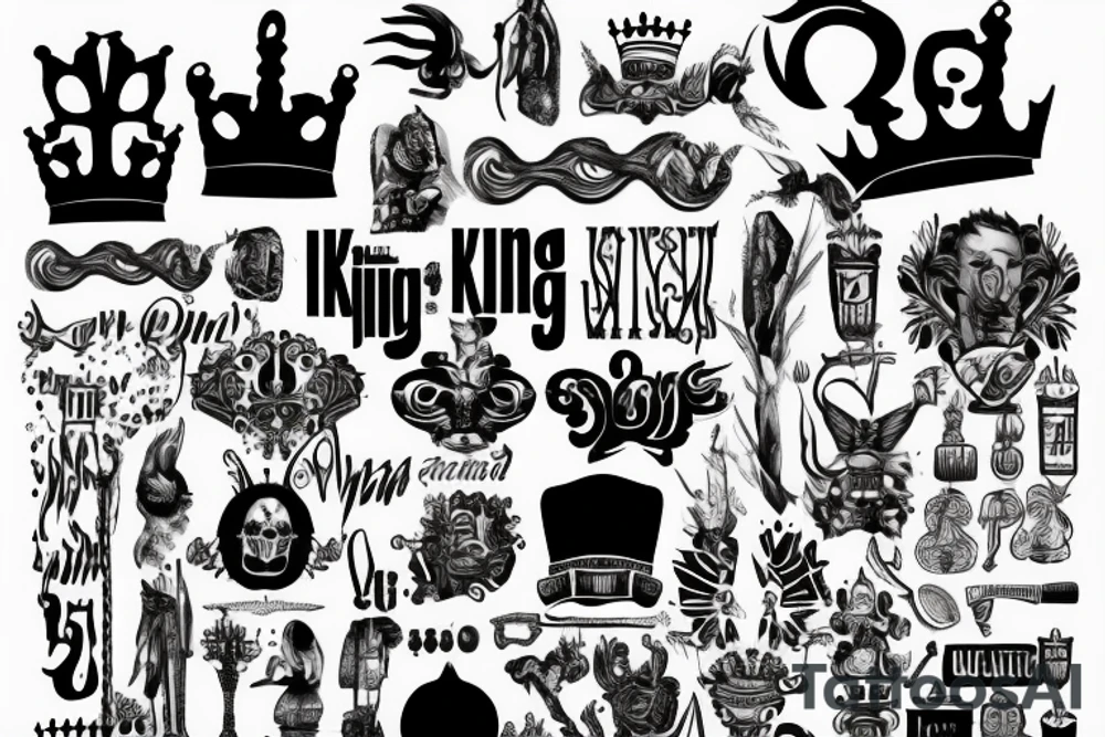 king written in dutch for men tattoo idea