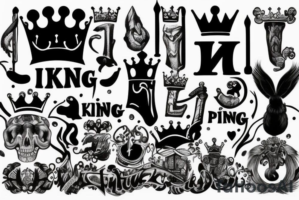 king written in dutch for men tattoo idea