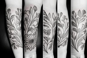 Floral concept on arm tattoo idea