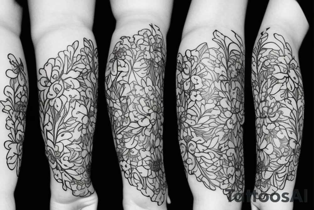 Floral concept on arm tattoo idea