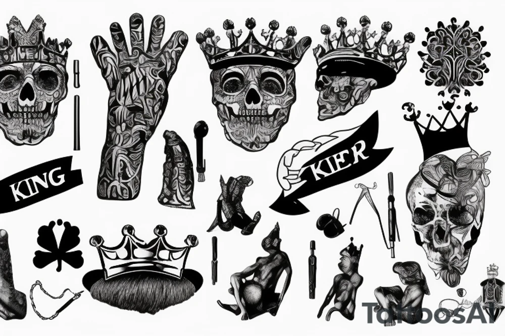 king written in dutch for men tattoo idea