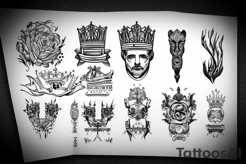king written in dutch for men tattoo idea