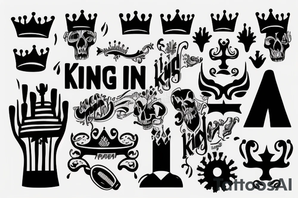 king written in dutch for men tattoo idea