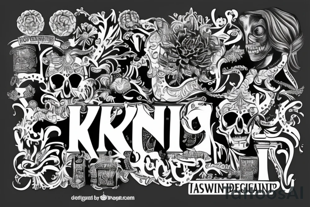 king written in dutch for men tattoo idea