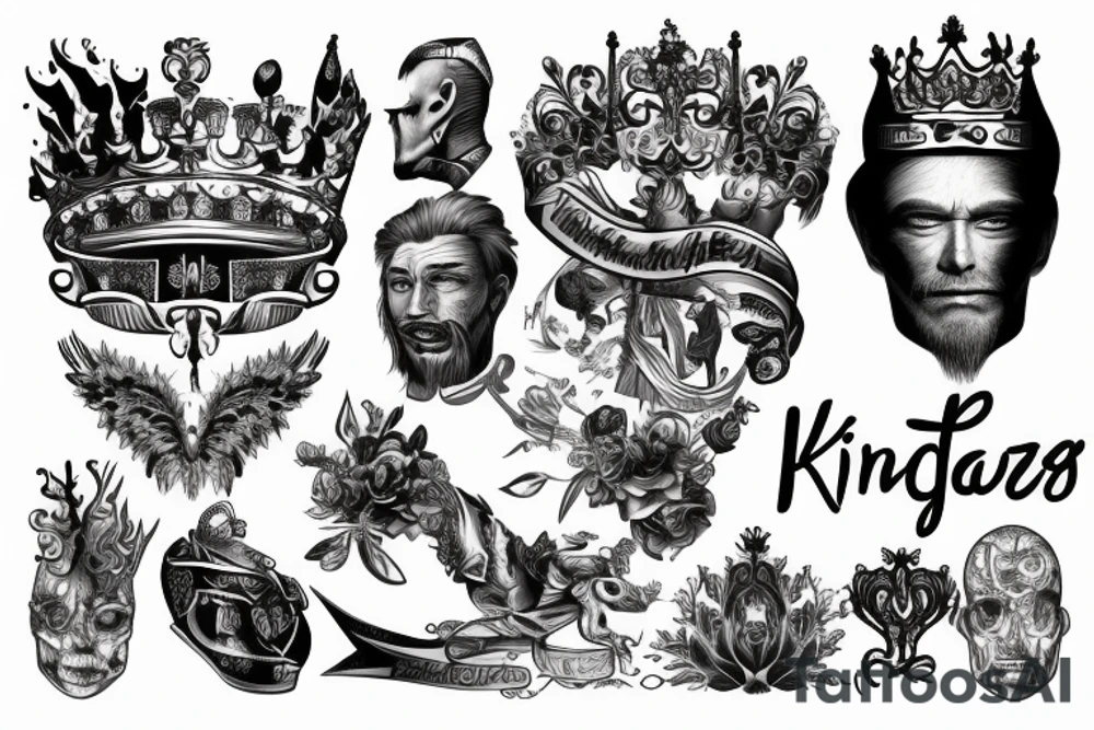 king written in dutch for men tattoo idea