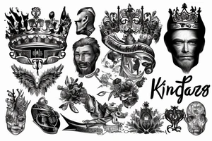 king written in dutch for men tattoo idea