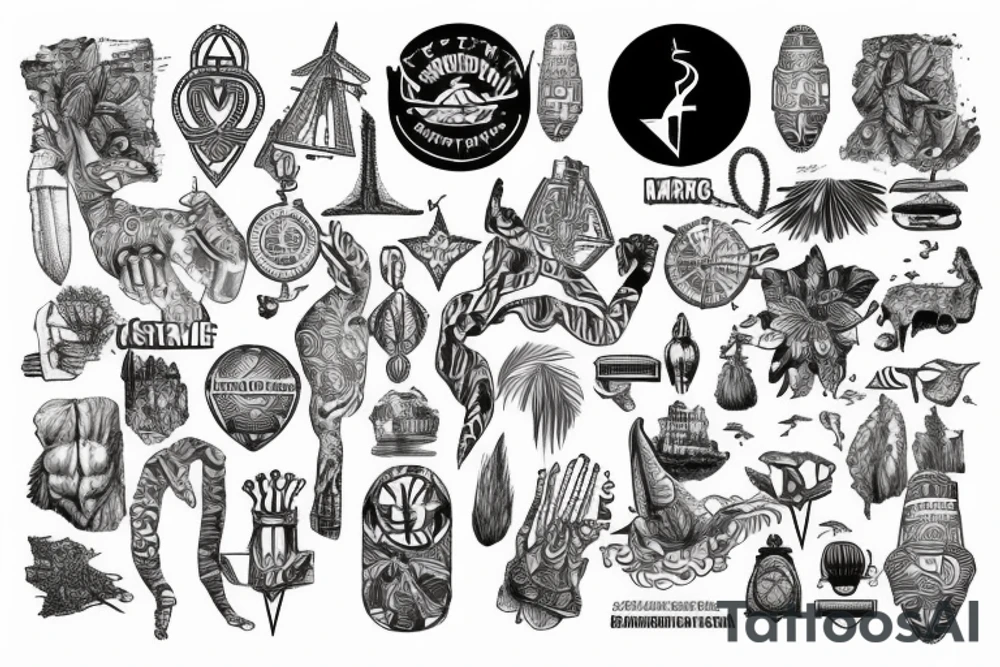 Map of Africa inside that shows strength power tattoo idea