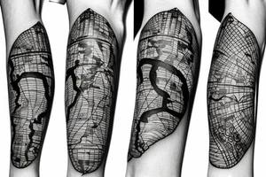 Map of Africa inside that shows strength power tattoo idea