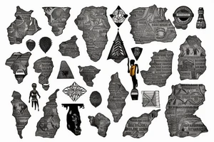 Map of Africa inside that shows strength power tattoo idea