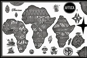 Map of Africa inside that shows strength power tattoo idea
